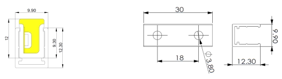 ملف تعريف 9.1AL (1 متر/قطعة) ومشبك AL (30 مم/قطعة)
